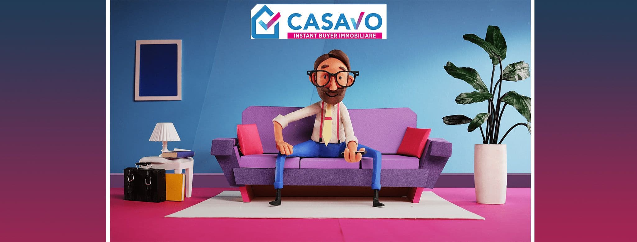 Banner Casavo Mutui. Online si trova casa e anche il mutuo