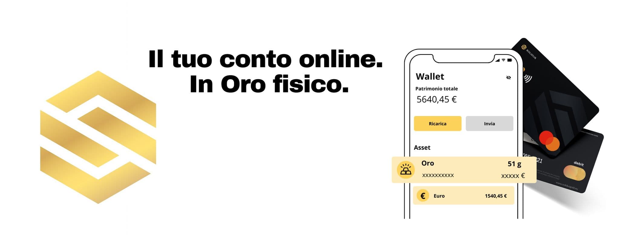 Banner Un conto digitale in euro e in oro: arriva Solidus
