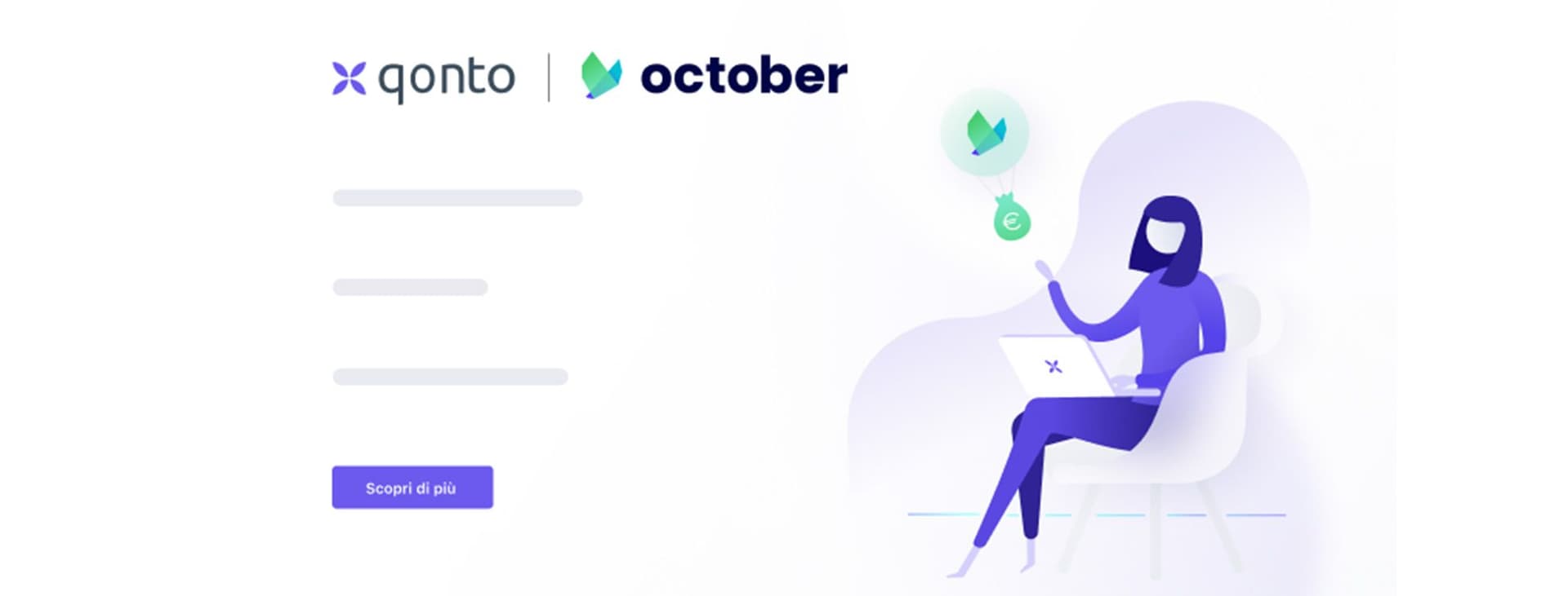 Banner Con October e Qonto finanziamenti alle Pmi in 4 giorni