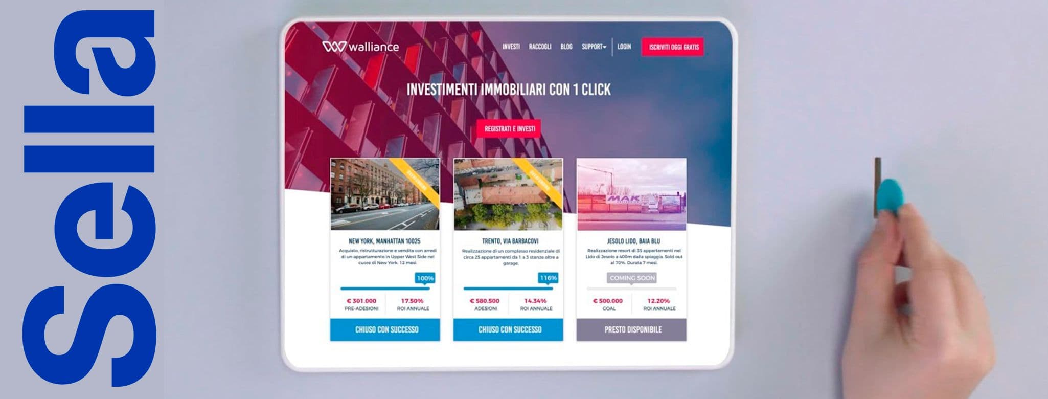 Banner Investimenti immobiliari online, al via partnership Banca Sella – Walliance