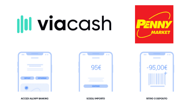 Banner viacash: prelievo e deposito anche al Penny Market